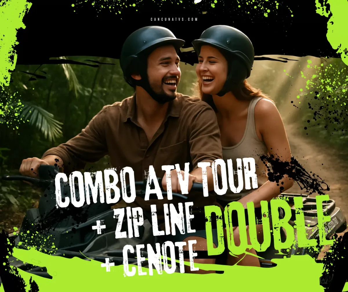 Double Rider Combo ATV, Cenote & Zip Line Tour - Image 1