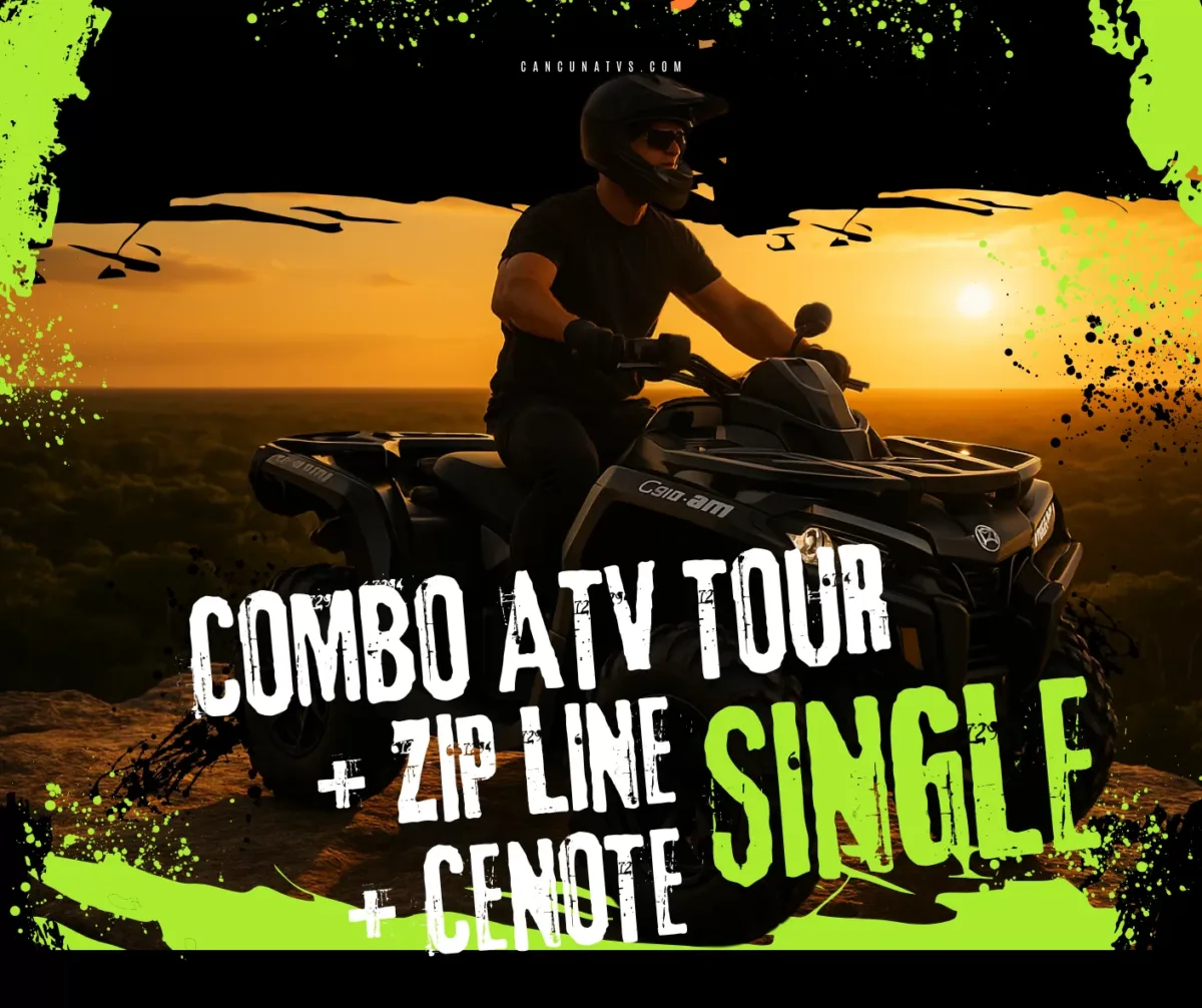 Single Rider Combo ATV, Cenote & Zip Line Tour - Image 1